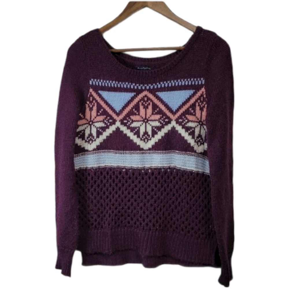 American Eagle Knit Sweater Long Sleeve Sz Medium